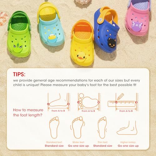 dripdrop Girls Comfort Clogs Kids Slip On Garden Shoes Boys Lightweight Beach Pool Slide Sandals Shower Slipper Pink/6 Toddler
