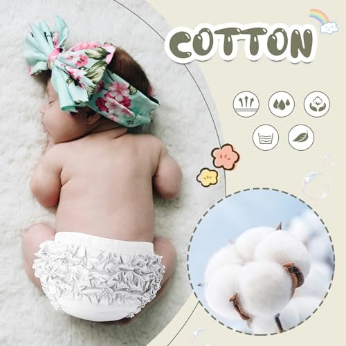 Durio Baby Bloomers for Toddler Girls Ruffle Diaper Covers for Girls Cute Cotton Baby Girl Shorts