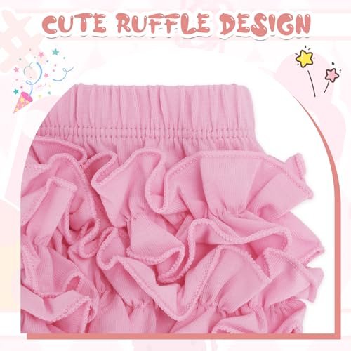 Durio Baby Bloomers for Toddler Girls Ruffle Diaper Covers for Girls Cute Cotton Baby Girl Shorts