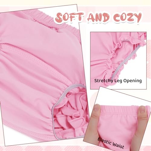Durio Baby Bloomers for Toddler Girls Ruffle Diaper Covers for Girls Cute Cotton Baby Girl Shorts