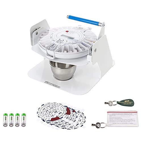 e-Pill MedTime Station – Locked Automatic Pill Dispenser with Tipper Base, 6 Alarm Settings – Transparent Clear Cover