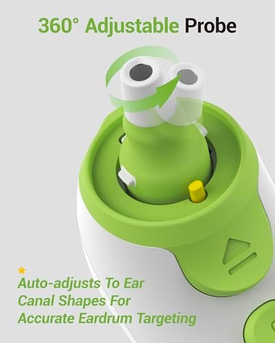 Ear Thermometer with Heated Probe, High Accuracy Thermometer for Kids, Adults and Babies with 32 Memory Recall, Mute and Night Light, Includes 21 Disposable Probe Covers, Storage Box, FSA/HSA Eligible