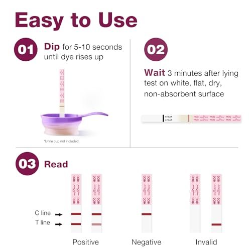 Easy@Home Pregnancy Test Strips Kit: 10 Pack hCG Test Strips - Early Detection Home Pregnancy Strips Bulk