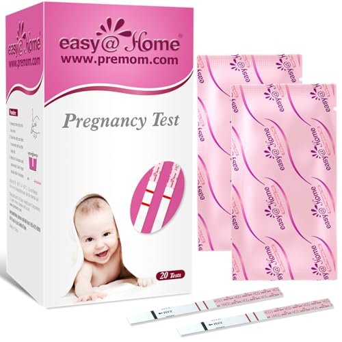 Easy@Home Pregnancy Test Strips Kit, 20 Pack Early Detection hCG Tests - Bulk Pregnancy Strips - Powered by Premom APP