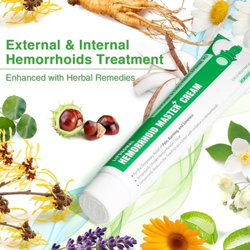 Ebanel 5% Lidocaine Hemorrhoid Treatment Cream with Witch Hazel, Phenylephrine, Horse Chestnut, Vitamin B6, Zinc Oxide, External and Internal Hemorrhoids Treatment Burn Itch Pain Relief Anal Cream