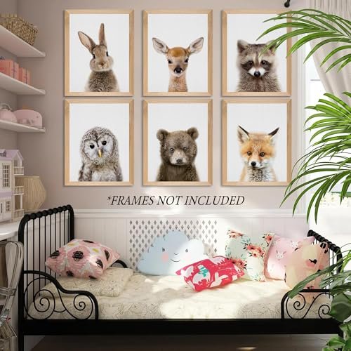 EPHANY Baby Animal Posters and Prints ART - Rabbite Deer Fox Canvas Painting Nursery Pig Wall Art, Piglet Print Wall Art Nordic Picture Kids Room Decoration YMX014 (8"x10"(20x25cm))