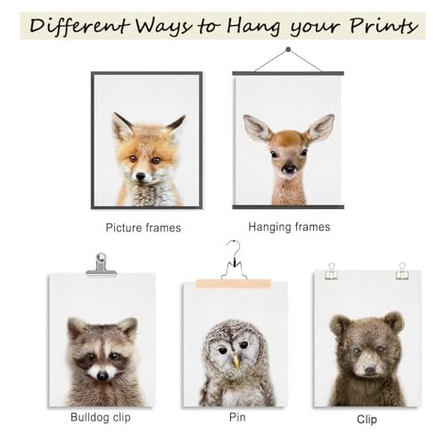 EPHANY Baby Animal Posters and Prints ART - Rabbite Deer Fox Canvas Painting Nursery Pig Wall Art, Piglet Print Wall Art Nordic Picture Kids Room Decoration YMX014 (8"x10"(20x25cm))
