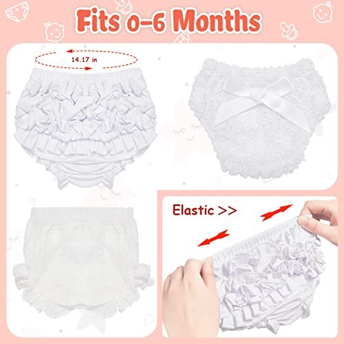 Eurzom 3 Pcs Baby Bloomers Newborn Diaper Cover Cute Cotton Newborn Bloomers for Baby Girls Shorts,Briefs, Panties for Toddler Girl Multicolor