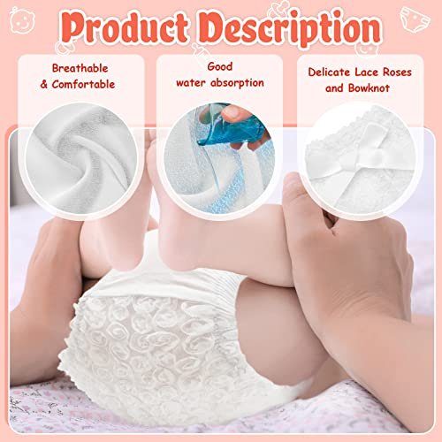 Eurzom 3 Pcs Baby Bloomers Newborn Diaper Cover Cute Cotton Newborn Bloomers for Baby Girls Shorts,Briefs, Panties for Toddler Girl Multicolor