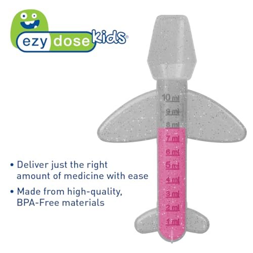 EZY DOSE Kids Medi-Plane Spoon, 10mL, Precise and Accurate Medicine Dosing Spoon for Liquid Medications, BPA-Free, Pediatric Measuring Tool, Travel-Friendly, Ideal for Syrups, Vitamins, Supplements