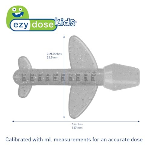 EZY DOSE Kids Medi-Plane Spoon, 10mL, Precise and Accurate Medicine Dosing Spoon for Liquid Medications, BPA-Free, Pediatric Measuring Tool, Travel-Friendly, Ideal for Syrups, Vitamins, Supplements
