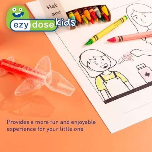EZY DOSE Kids Medi-Plane Spoon, 10mL, Precise and Accurate Medicine Dosing Spoon for Liquid Medications, BPA-Free, Pediatric Measuring Tool, Travel-Friendly, Ideal for Syrups, Vitamins, Supplements