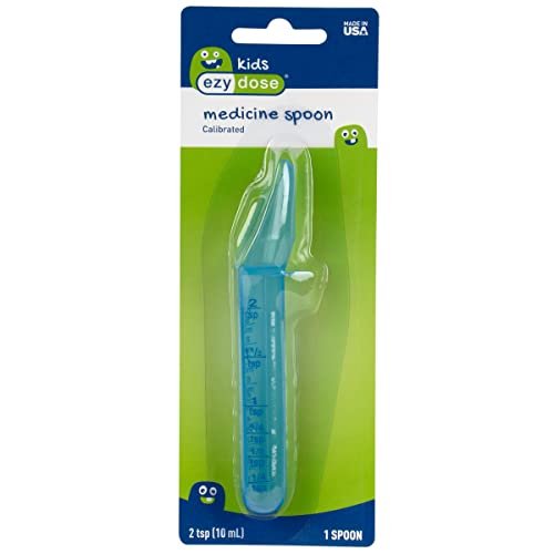 EZY DOSE Kids Oral Liquid Medicine Spoon For Baby & Toddler, Deliver Correct Dose, 10mL/2 TSP Capacity, Calibrated, Color May Vary, BPA Free