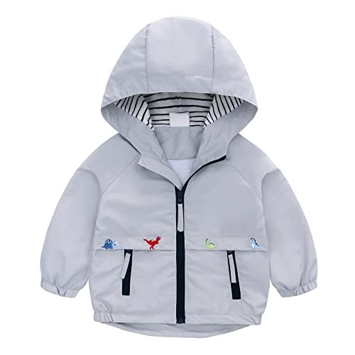 famuka Toddlers Windbreaker Jacket Little Boy Hooded Coat Casual Outerwear
