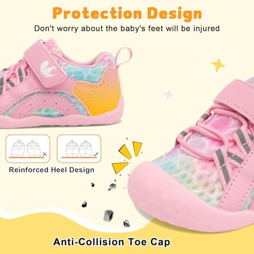 FEETCITY Wide Baby Shoes Boys Girls Baby Barefoot Shoes Breathable Infant Walking Shoe Crib Sock Shoe Toddler Sneakers Flexible