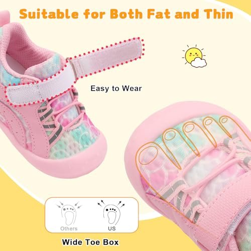 FEETCITY Wide Baby Shoes Boys Girls Baby Barefoot Shoes Breathable Infant Walking Shoe Crib Sock Shoe Toddler Sneakers Flexible