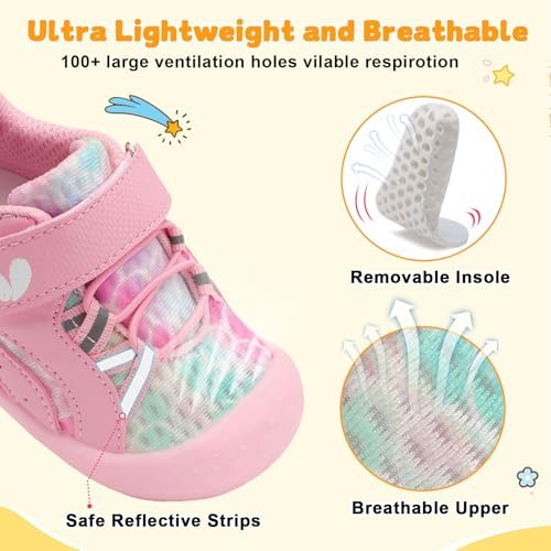 FEETCITY Wide Baby Shoes Boys Girls Baby Barefoot Shoes Breathable Infant Walking Shoe Crib Sock Shoe Toddler Sneakers Flexible