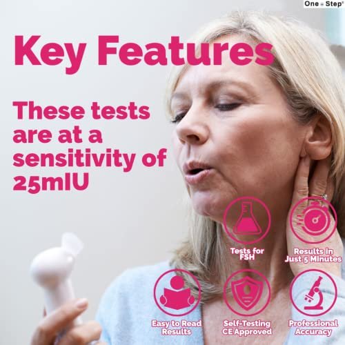 Female Fertility Test Midstream, 2 Test Pack, Peri Menopausal, Menopause Testing Kit, Home Urine FSH Test