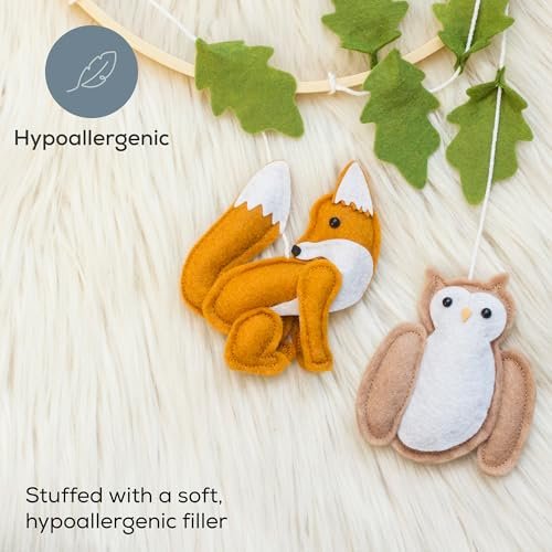 First Landings Baby Mobile for Crib - Forest Animal Nursery Mobiles - Gender Neutral Baby Nursery Decor - Woodland