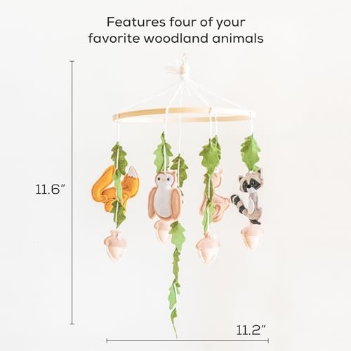 First Landings Baby Mobile for Crib - Forest Animal Nursery Mobiles - Gender Neutral Baby Nursery Decor - Woodland
