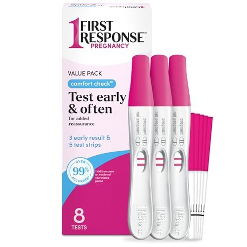FIRST RESPONSE Comfort Check Pregnancy Test, 8 Count, Pink & White