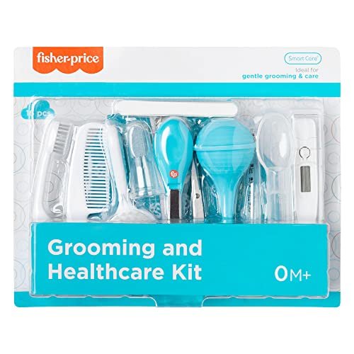 Fisher-Price 16-Piece Baby Grooming & Healthcare Kit, Newborn Essentials Gift Set, Baby Care Kit