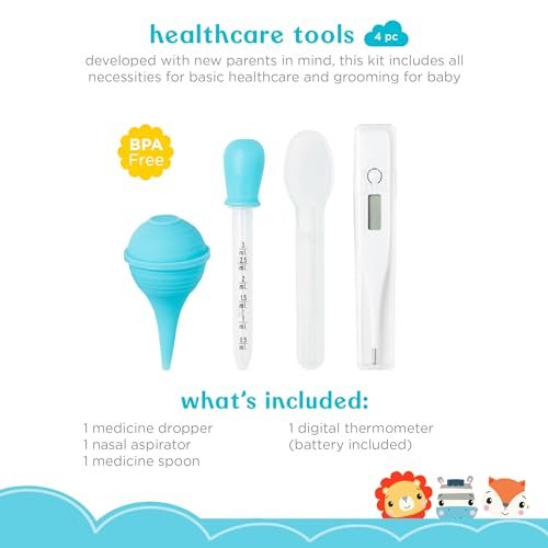 Fisher-Price 16-Piece Baby Grooming & Healthcare Kit, Newborn Essentials Gift Set, Baby Care Kit