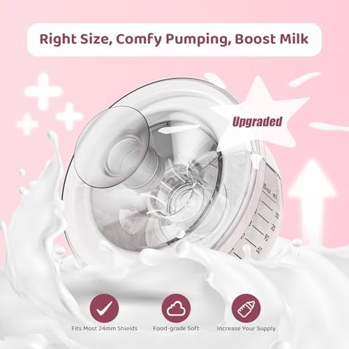 Flange Sizing Kit 3 in 1 with 10PCS Flange Inserts 13/15/17/19/21mm, Silicone Breast Pump Flanges Insert Kit for 24mm Electric Breast Pump, Pumping Breastfeeding Essentials Kit for New Mom