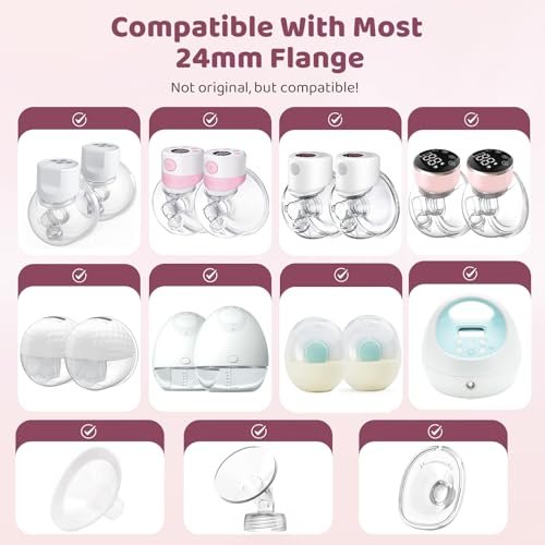 Flange Sizing Kit 3 in 1 with 10PCS Flange Inserts 13/15/17/19/21mm, Silicone Breast Pump Flanges Insert Kit for 24mm Electric Breast Pump, Pumping Breastfeeding Essentials Kit for New Mom