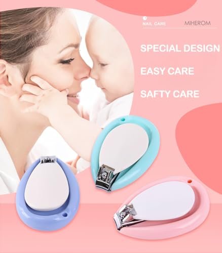 Fold-Up Nail Clippers, Easy-Grip Handle,Infant Nail Trimmer,Safe for All Ages, Nail Clippers for Baby Essential Nail Care