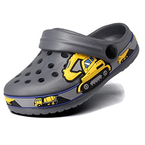 FolHaoth Little Kids Clogs Cute Cartoon Boys Girls Garden Clogs Toddlers Non-Slip Breathable Slides Sandals Children Lightweight Slip-on Beach Pool Shower Slippers