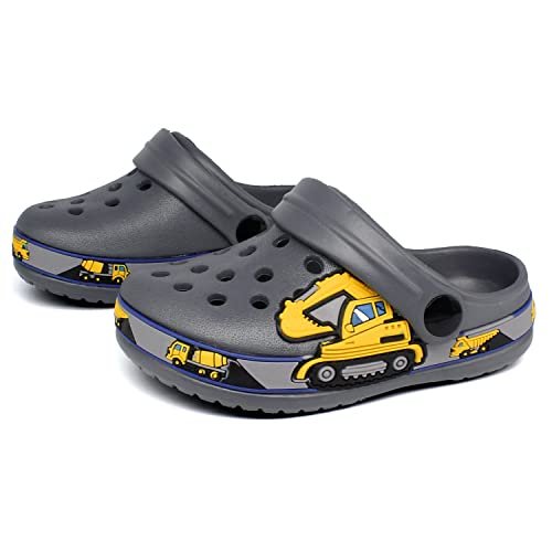 FolHaoth Little Kids Clogs Cute Cartoon Boys Girls Garden Clogs Toddlers Non-Slip Breathable Slides Sandals Children Lightweight Slip-on Beach Pool Shower Slippers