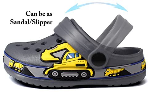 FolHaoth Little Kids Clogs Cute Cartoon Boys Girls Garden Clogs Toddlers Non-Slip Breathable Slides Sandals Children Lightweight Slip-on Beach Pool Shower Slippers