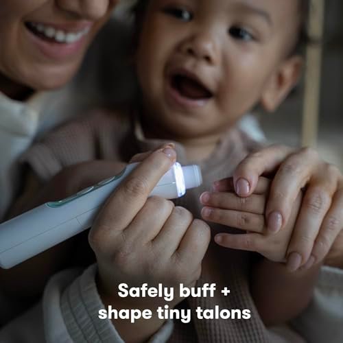 Frida Baby Electric Nail Trimmer, Safe + Easy Electric Nail File Baby Nail Clipper + Nail Trimmer Kit for Newborn, Toddler, or Children's Fingernails/Toenails, 4 Buffer Pads, LED Light, Storage Case