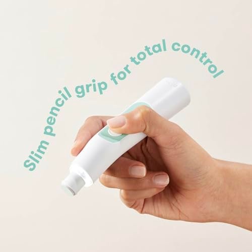 Frida Baby Electric Nail Trimmer, Safe + Easy Electric Nail File Baby Nail Clipper + Nail Trimmer Kit for Newborn, Toddler, or Children's Fingernails/Toenails, 4 Buffer Pads, LED Light, Storage Case
