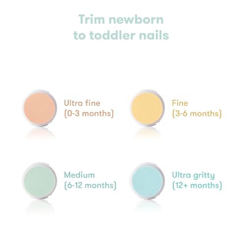 Frida Baby Electric Nail Trimmer, Safe + Easy Electric Nail File Baby Nail Clipper + Nail Trimmer Kit for Newborn, Toddler, or Children's Fingernails/Toenails, 4 Buffer Pads, LED Light, Storage Case