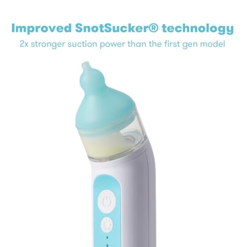 Frida Baby Electric NoseFrida Nasal Aspirator for Baby, Nose Sucker for Baby & Toddler, Upgraded Nasal Aspirator for Congestion + Allergy Relief with 3 Suction Levels, 2 Silicone Tips, USB