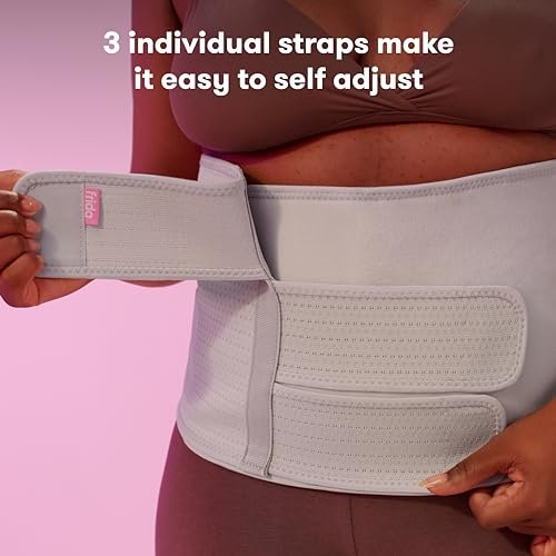 Frida Mom Belly Binder, Postpartum Essentials for Natural and C-Section Recovery, Adjustable Compression Wrap, After Birth Brace, Abdominal Band, 9" High