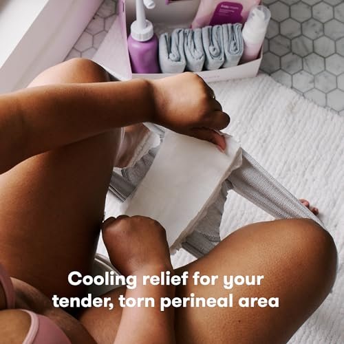 Frida Mom Witch Hazel Perineal Cooling Pad Liners for Postpartum Care, Hospital Bag Essentials for Pain Relief After Birth, Full-Length Medicated Cooling Pad Liners (24ct)