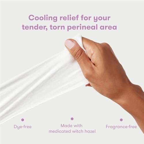Frida Mom Witch Hazel Perineal Cooling Pad Liners for Postpartum Care, Hospital Bag Essentials for Pain Relief After Birth, Full-Length Medicated Cooling Pad Liners (24ct)