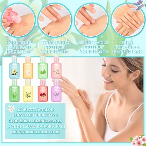 Frienda 24 Pcs Mini Hand Sanitizers Bulk Travel Size Scented Hand Sanitizers 1 Fl oz Lavender Vanilla Assorted Floral Scents for Guest Birthday Baby Shower Bridal Shower Wedding Party Gifts