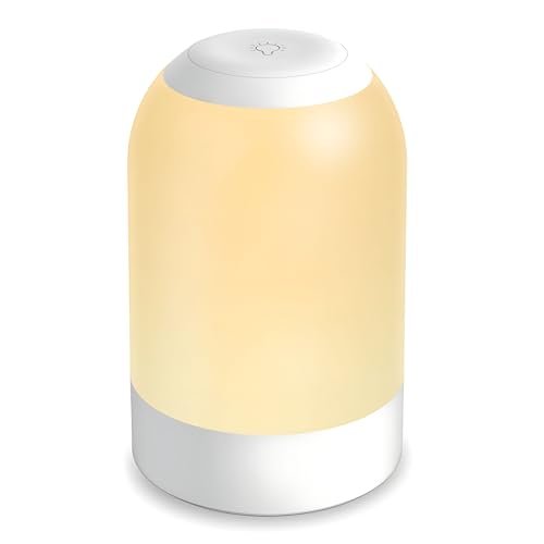 G Keni Egg Light for Nursery, Small Tap Night Light Lamp Rechargeable Battery Operated with Timer, Touch Lamp for Kids and Adults, Dimmable Warm Amber Nightlight for Bedroom/Nightstand/Bedside