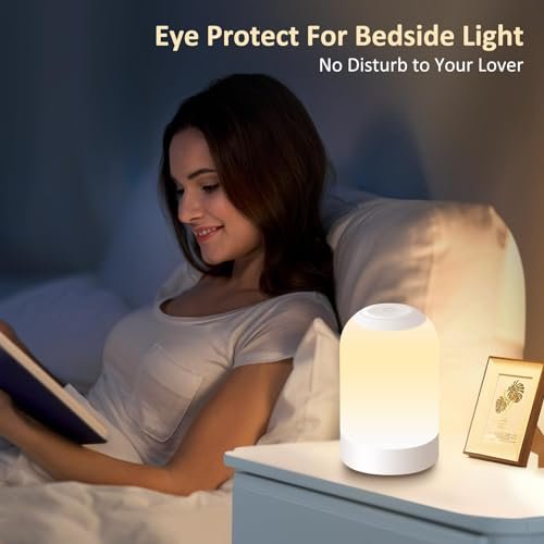 G Keni Egg Light for Nursery, Small Tap Night Light Lamp Rechargeable Battery Operated with Timer, Touch Lamp for Kids and Adults, Dimmable Warm Amber Nightlight for Bedroom/Nightstand/Bedside