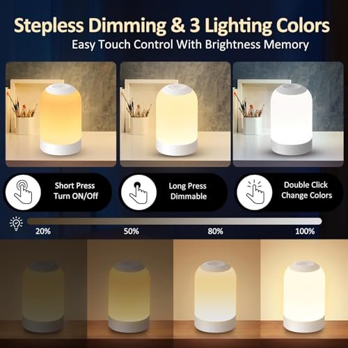 G Keni Egg Light for Nursery, Small Tap Night Light Lamp Rechargeable Battery Operated with Timer, Touch Lamp for Kids and Adults, Dimmable Warm Amber Nightlight for Bedroom/Nightstand/Bedside