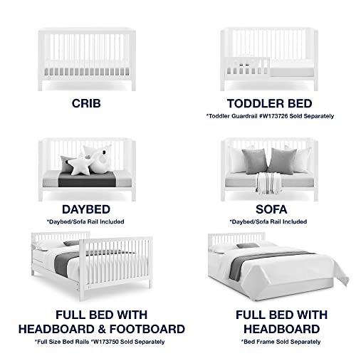 GAP babyGap Charlie 6-in-1 Convertible Crib - Greenguard Gold Certified, Bianca White
