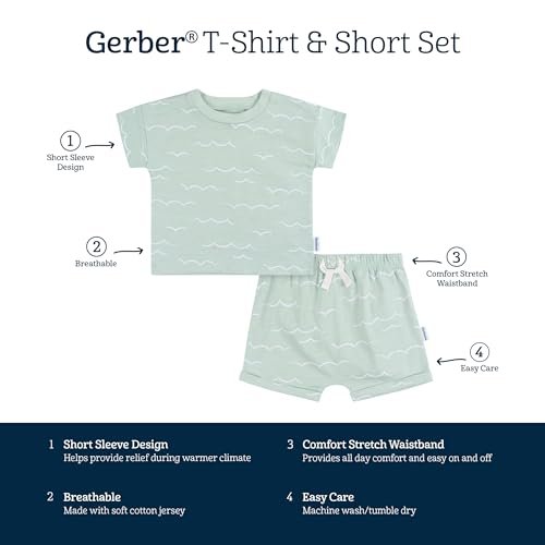 Gerber baby-boys T-shirt and Shorts Set