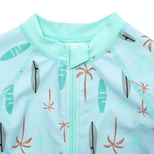 Gerber Boys' Toddler Long Sleeve One Piece Sun Protection Rashguard Swimsuit