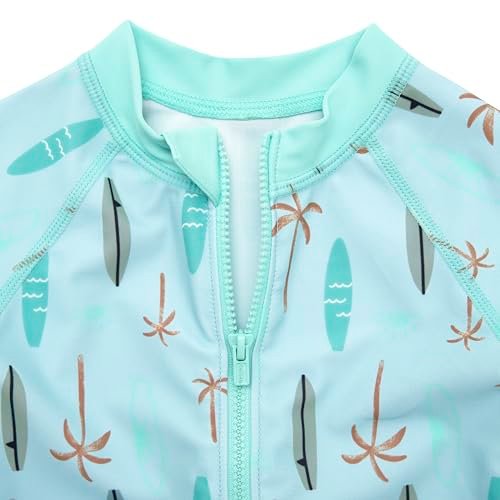 Gerber Boys' Toddler Long Sleeve One Piece Sun Protection Rashguard Swimsuit