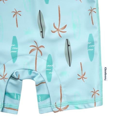 Gerber Boys' Toddler Long Sleeve One Piece Sun Protection Rashguard Swimsuit