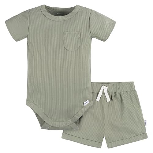 Gerber Unisex Baby Bodysuit and Short Set